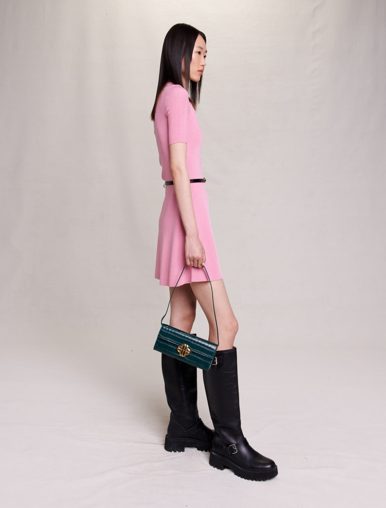 Sparkly ribbed knit dress