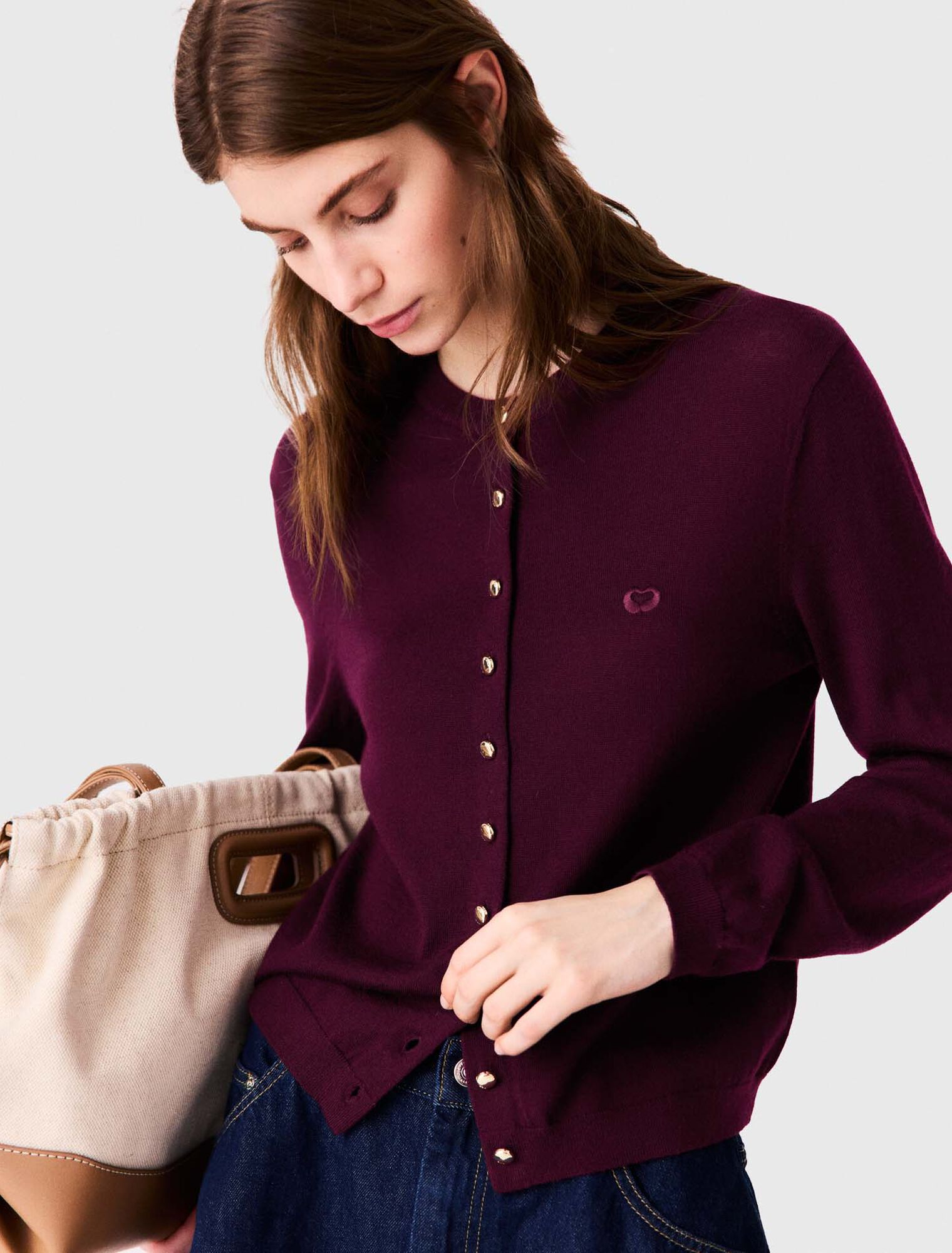 Cardigan with embroidered logo