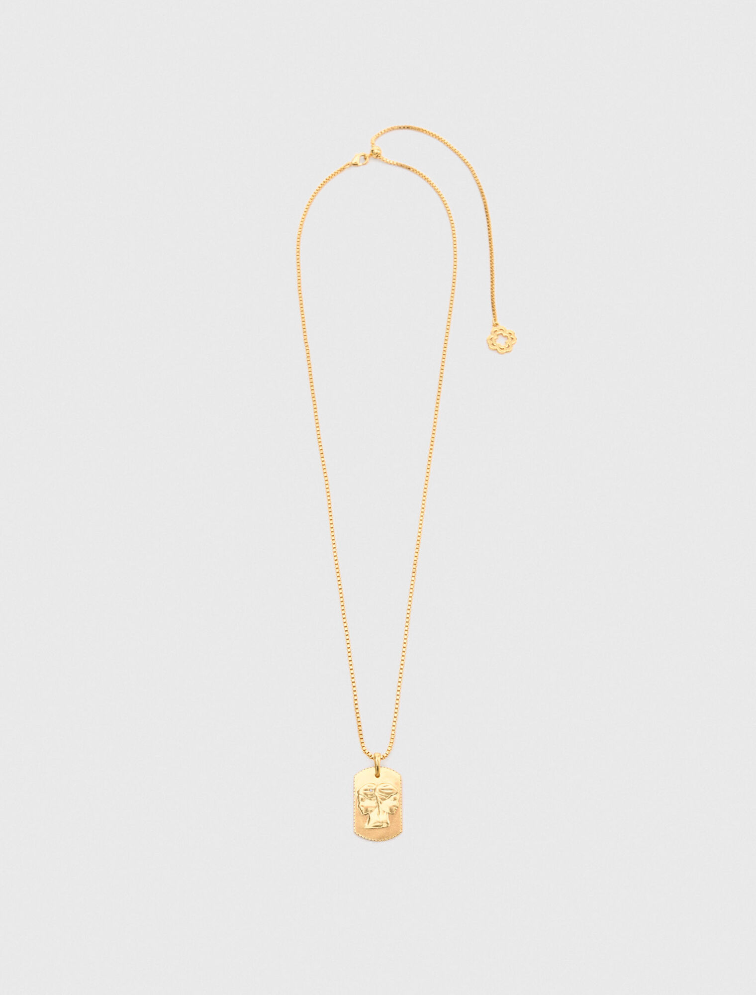Zodiac sign plaque necklace