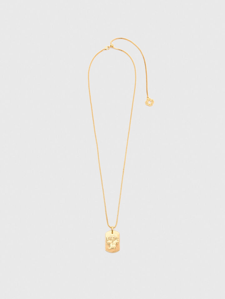 Zodiac sign plaque necklace