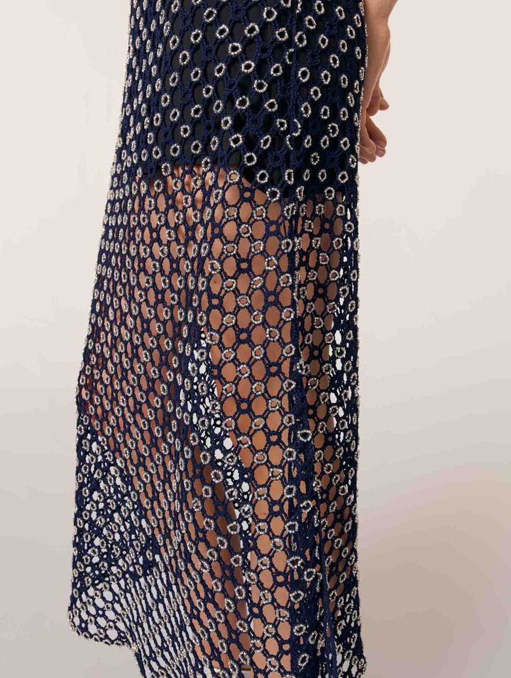 Beaded crochet maxi dress