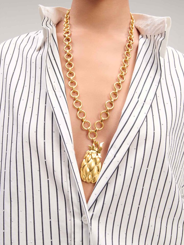 Rhinestone striped shirt