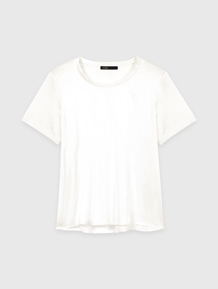 Short-sleeved silk top