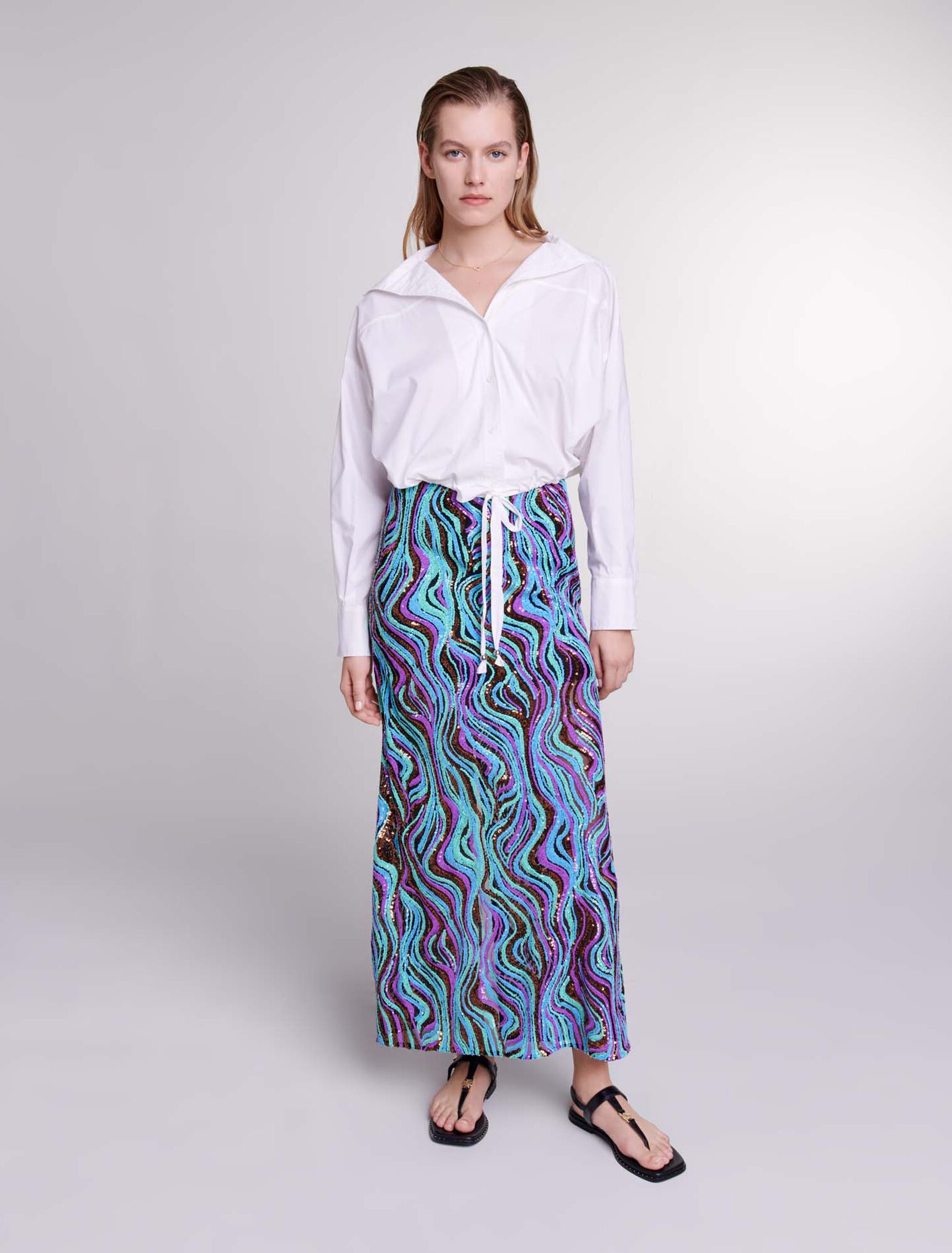 Cropped cotton shirt