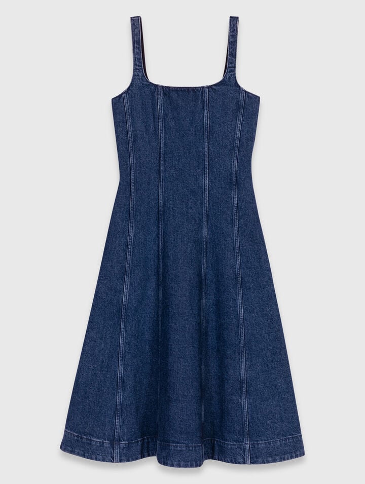 Long denim babydoll dress