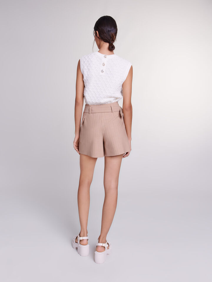 Striped layered effect shorts