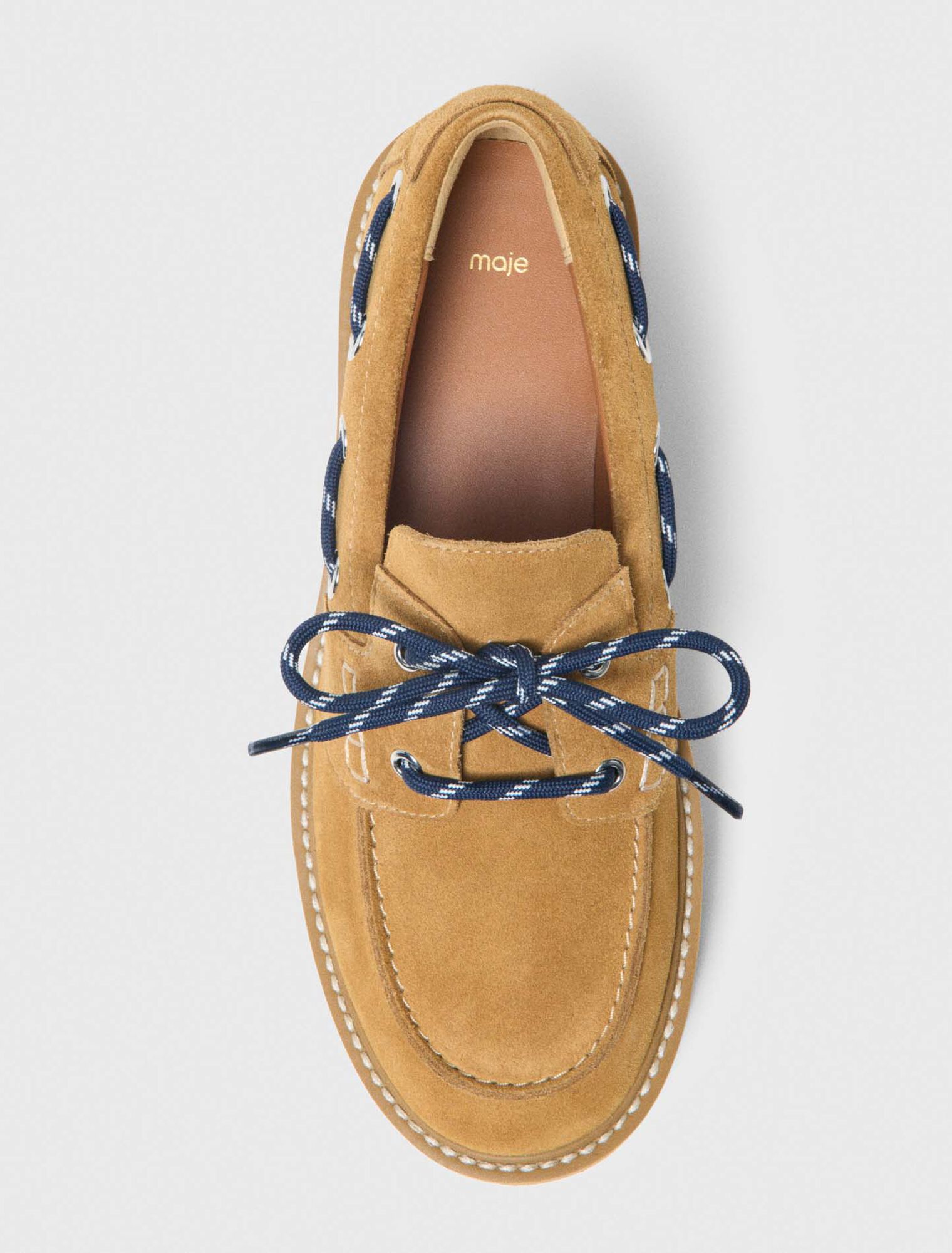 Suede platform boat shoes