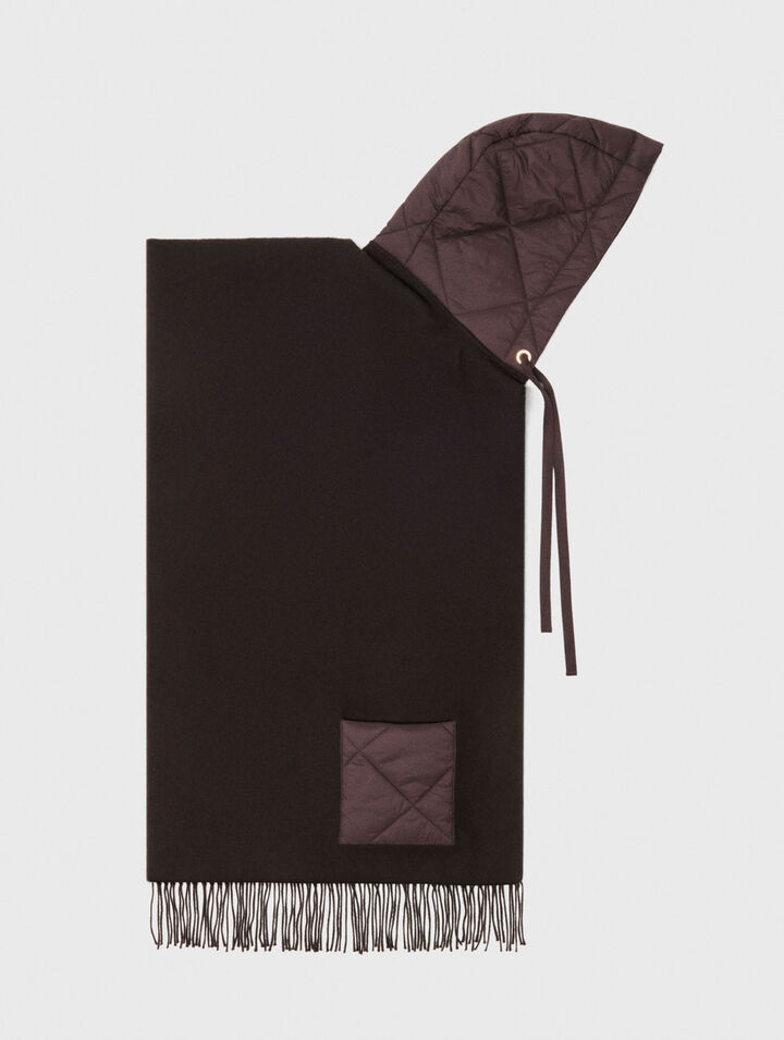 Hooded wool scarf