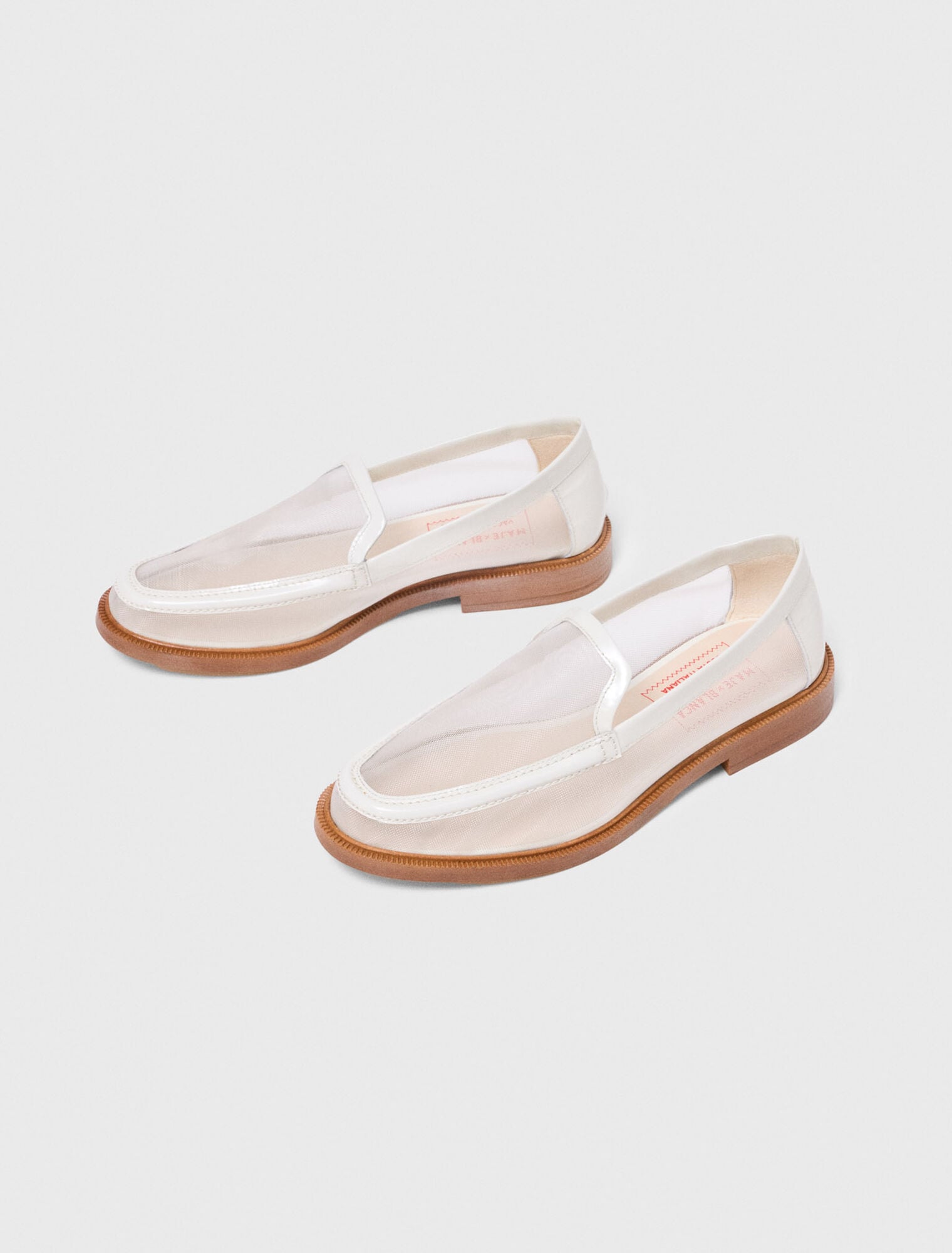 Leather and mesh loafers