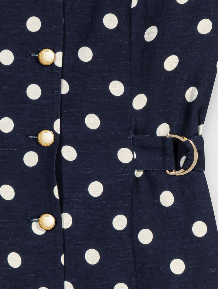 Long linen blend jacket