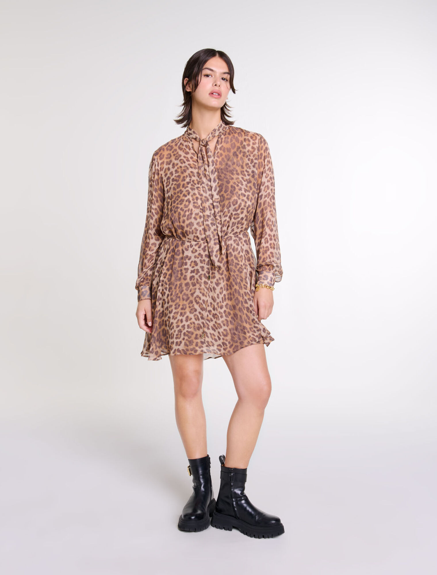 Leopard-print short dress