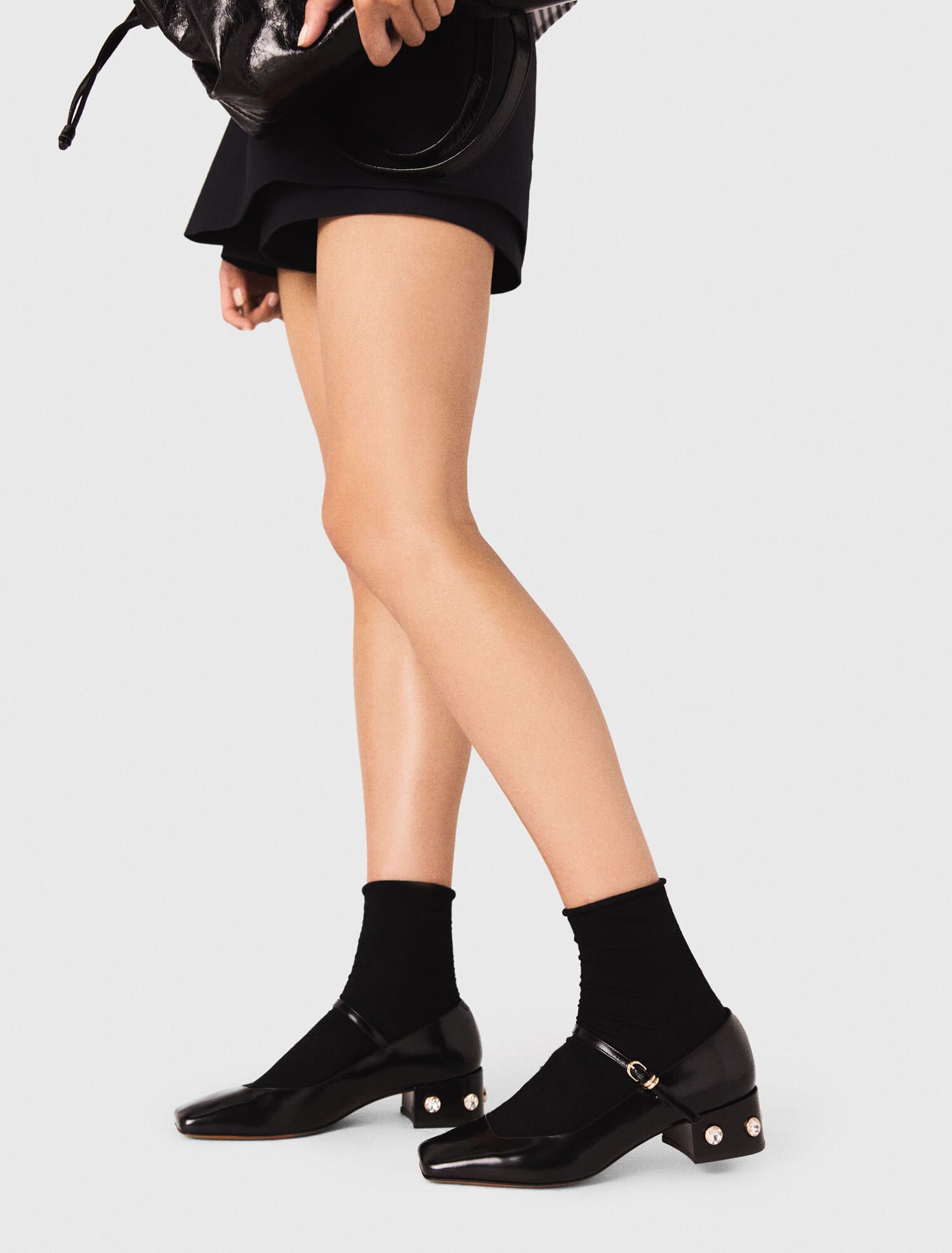 Heeled rhinestone Mary Janes