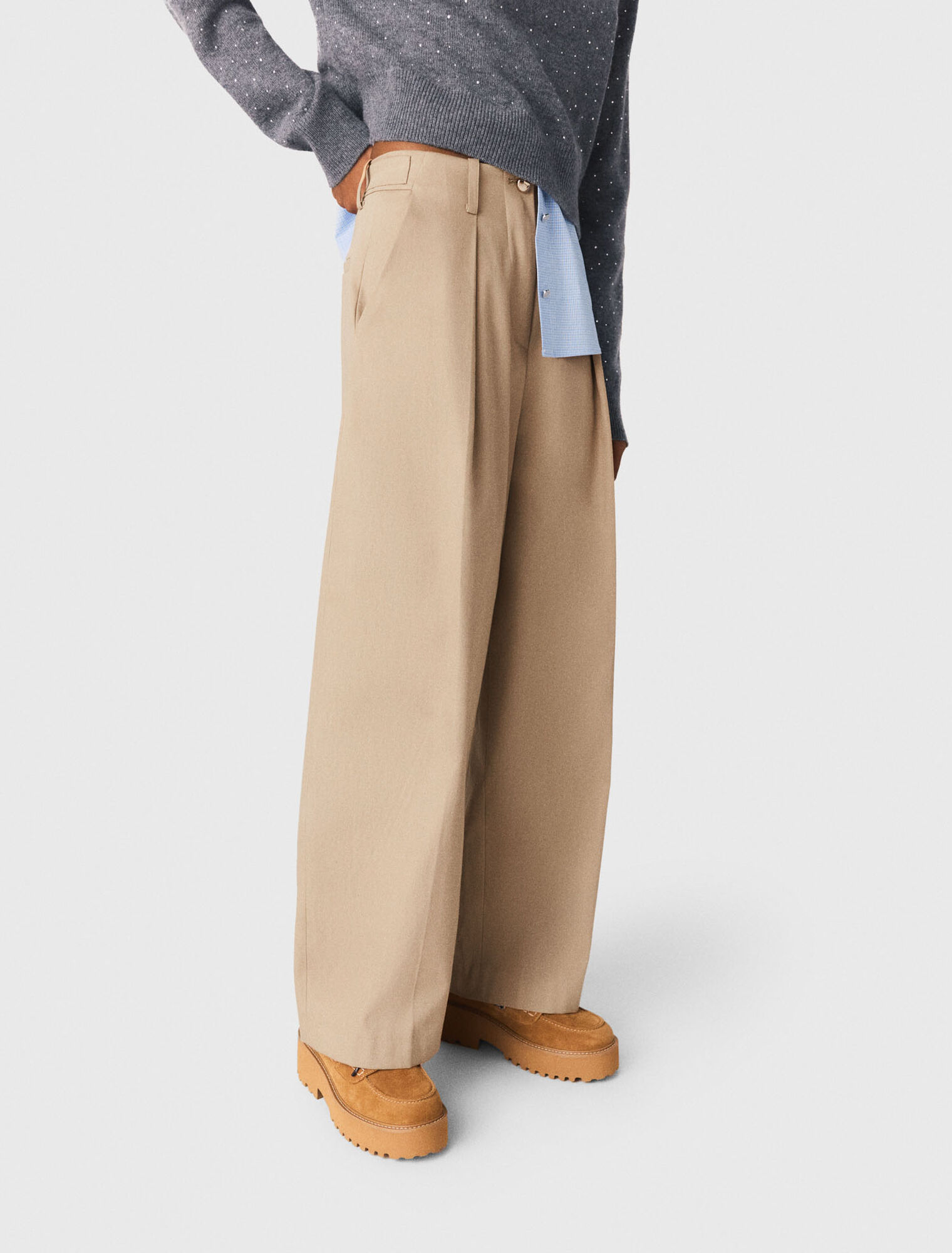 Cotton balloon trousers