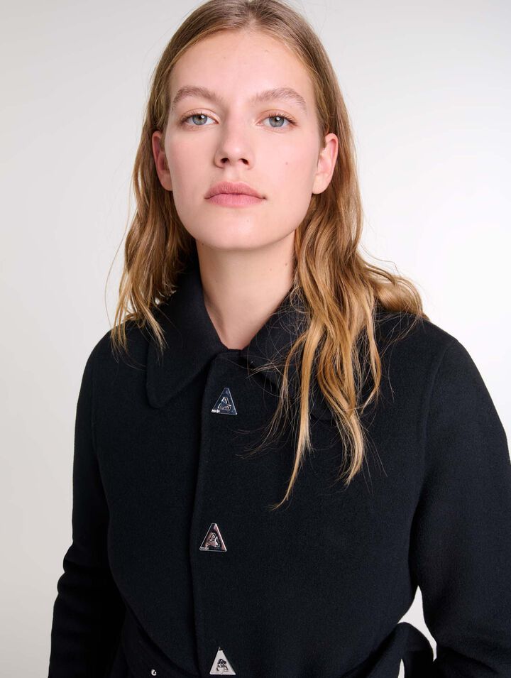 Belted mid-length coat