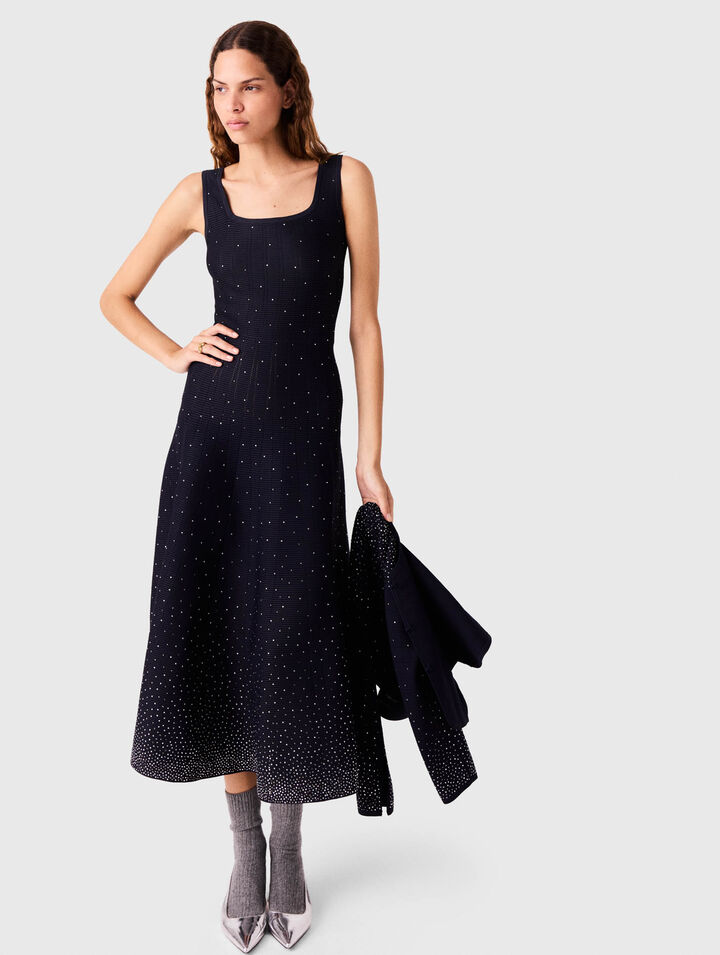Rhinestone knit maxi dress