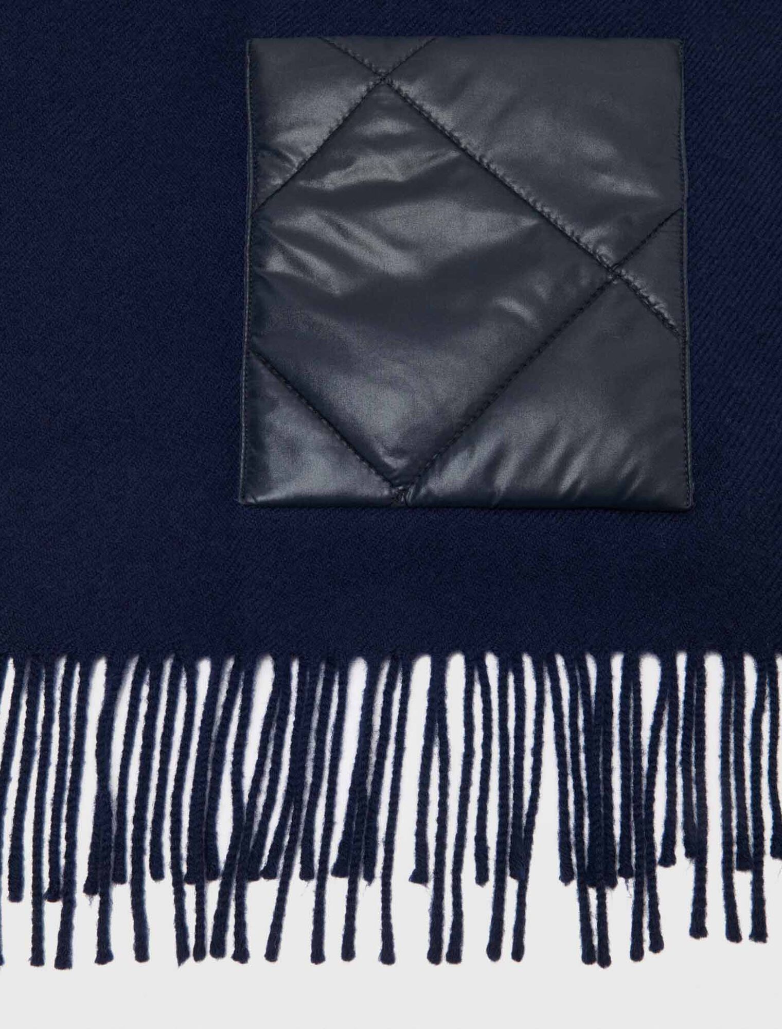 Hooded wool poncho