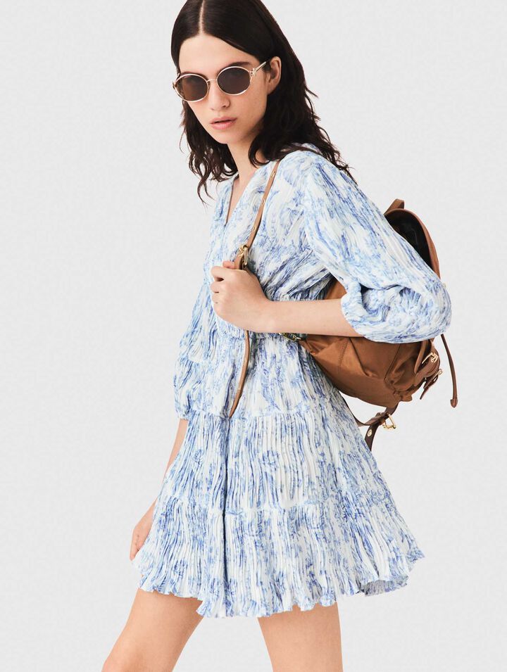 Patterned pleated dress