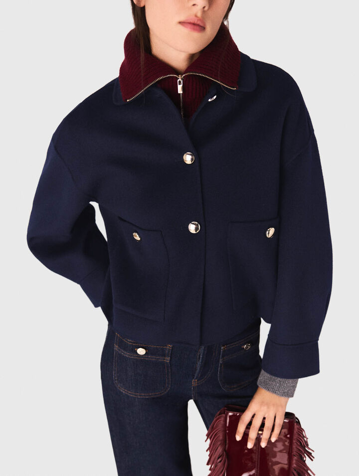 Cropped wool jacket