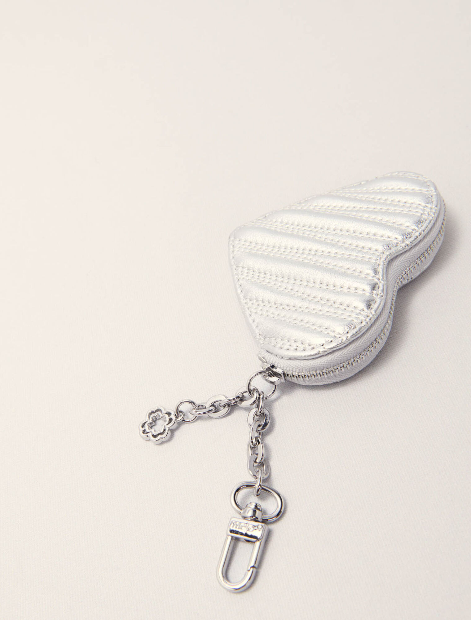 Quilted metallic heart purse