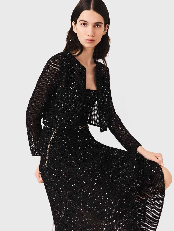 Rhinestone knit cardigan