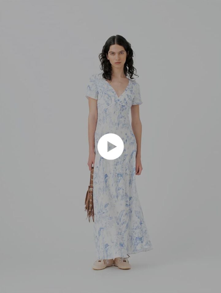 Flowing patterned maxi dress