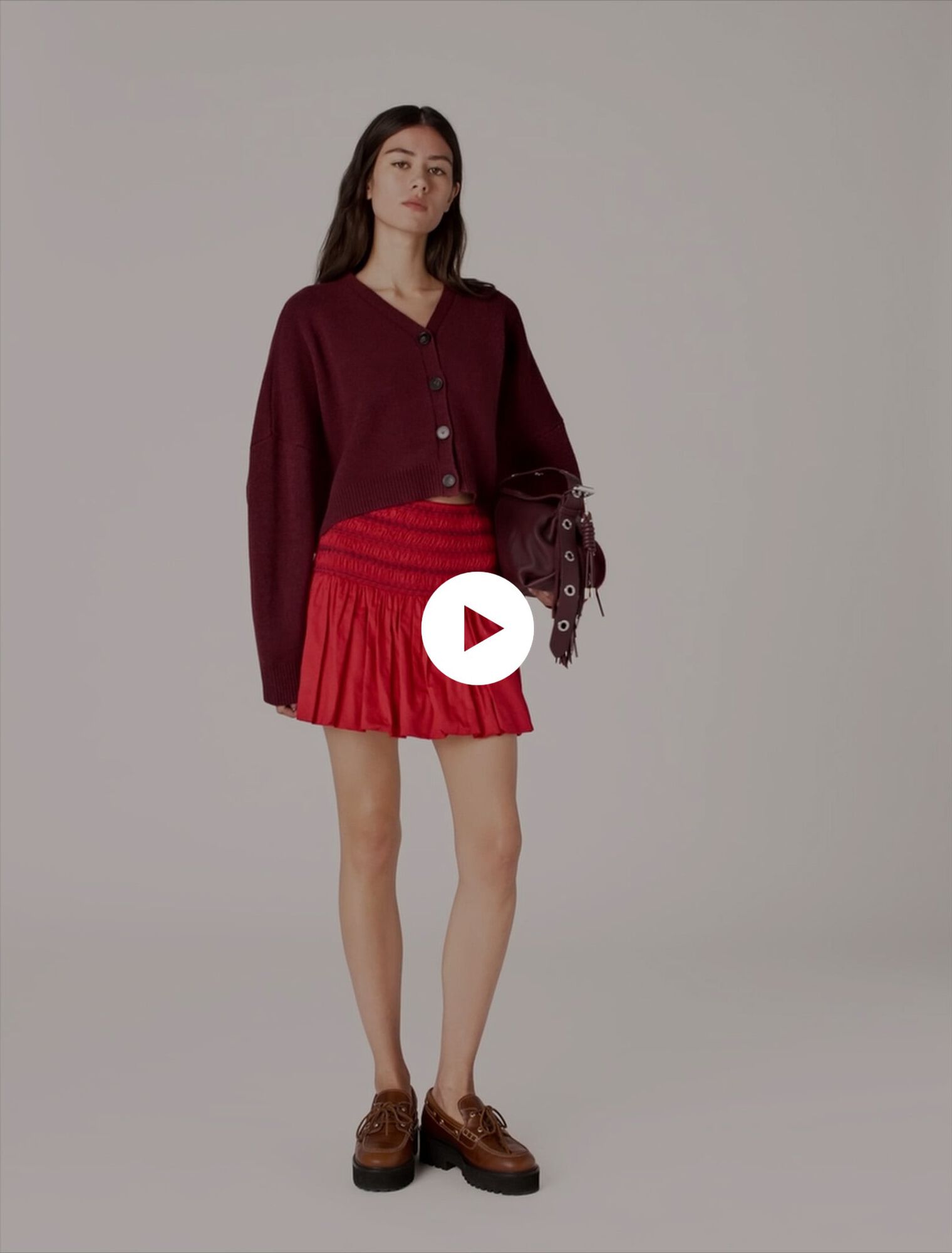 Bubble skirt with smocked waist
