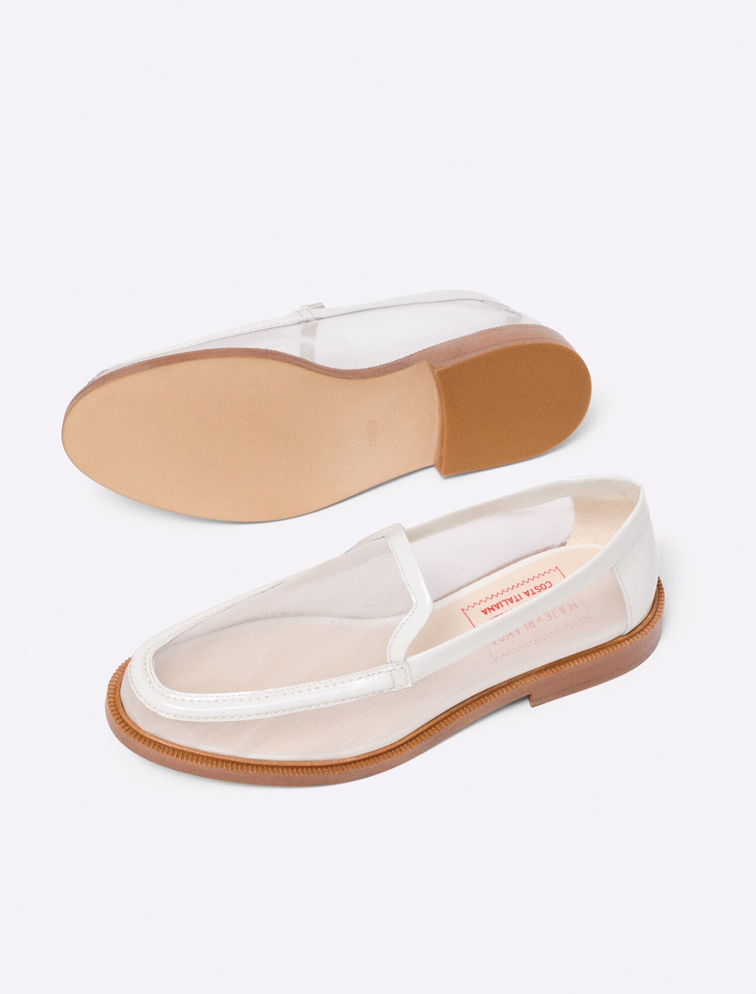 Leather and mesh loafers