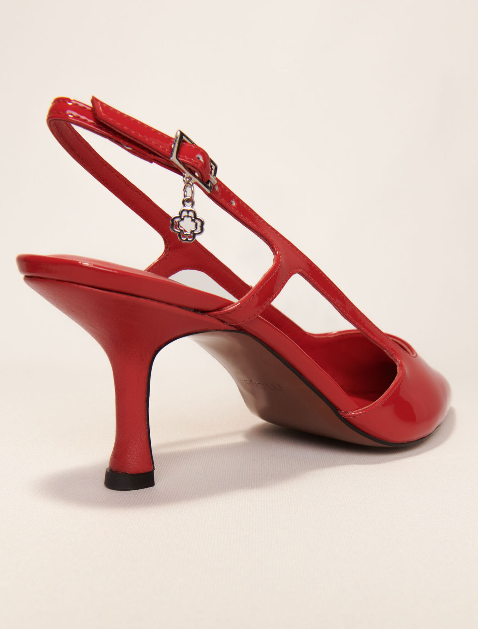 Patent leather slingback pumps