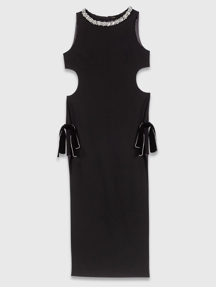 Jewel-collar maxi dress