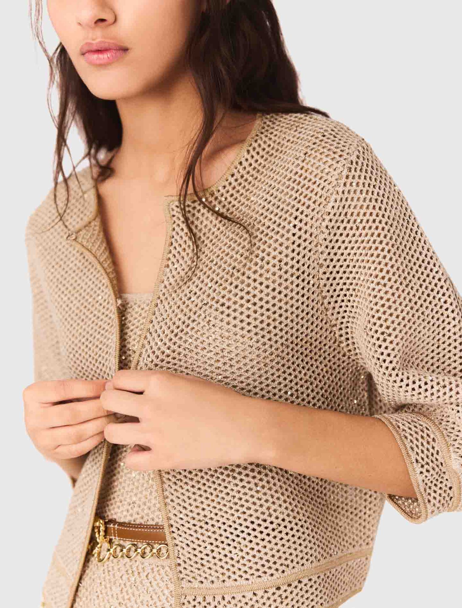 Rhinestone knit cardigan