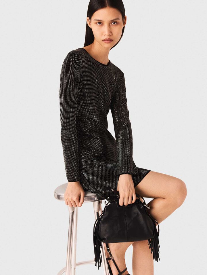Short rhinestone knit dress