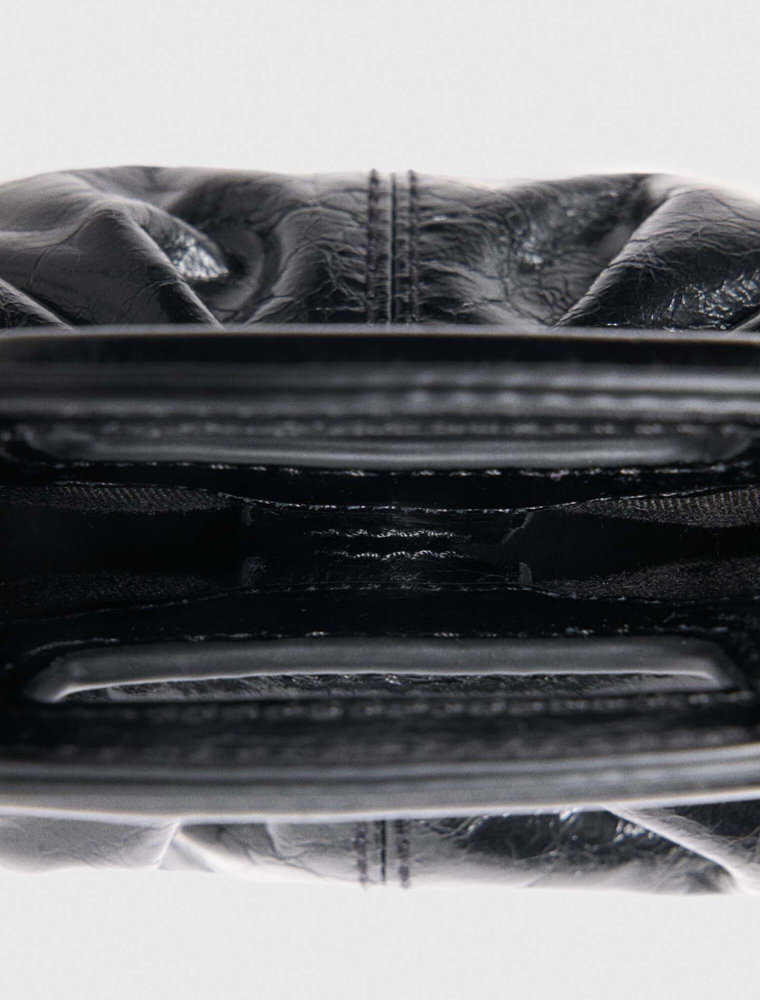 Mini crackled leather clutch