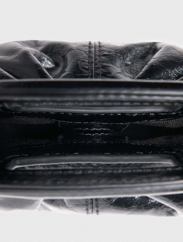 Mini crackled leather clutch