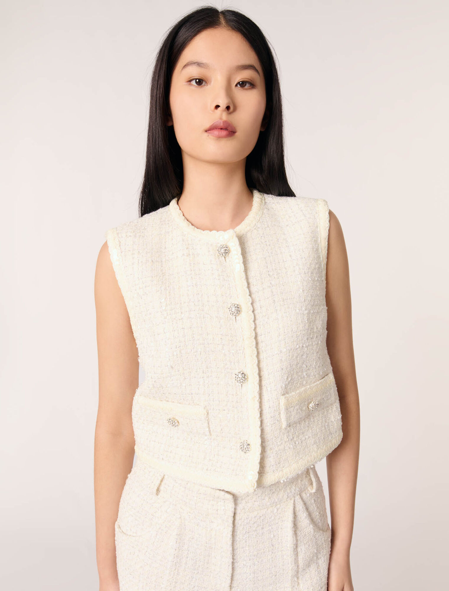 Sequin tweed jacket