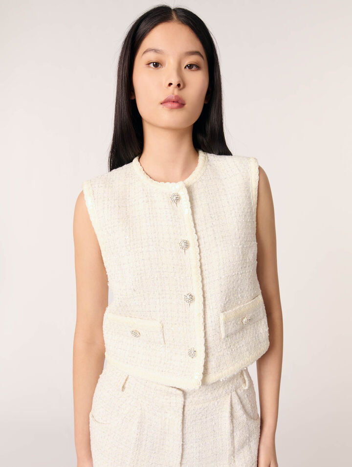 Sequin tweed jacket