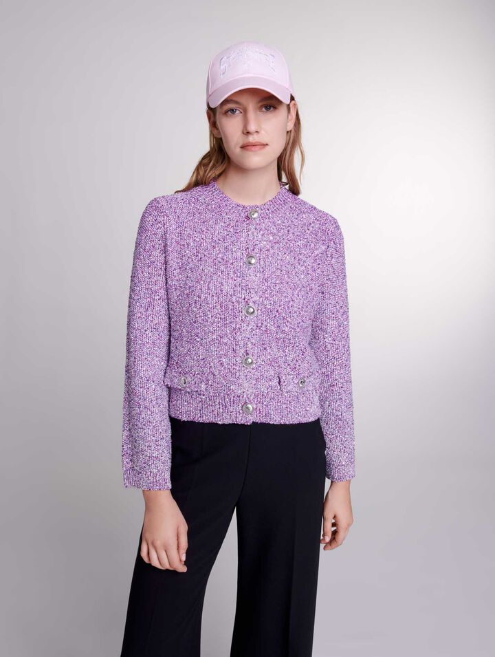 Sequin knit cardigan