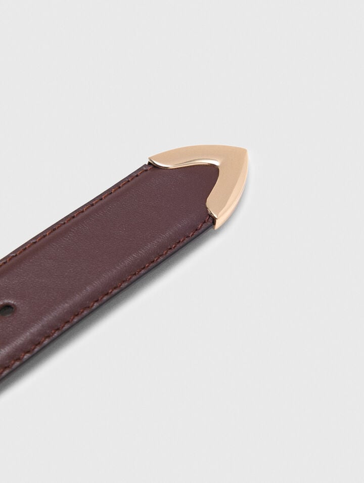 Smooth leather belt