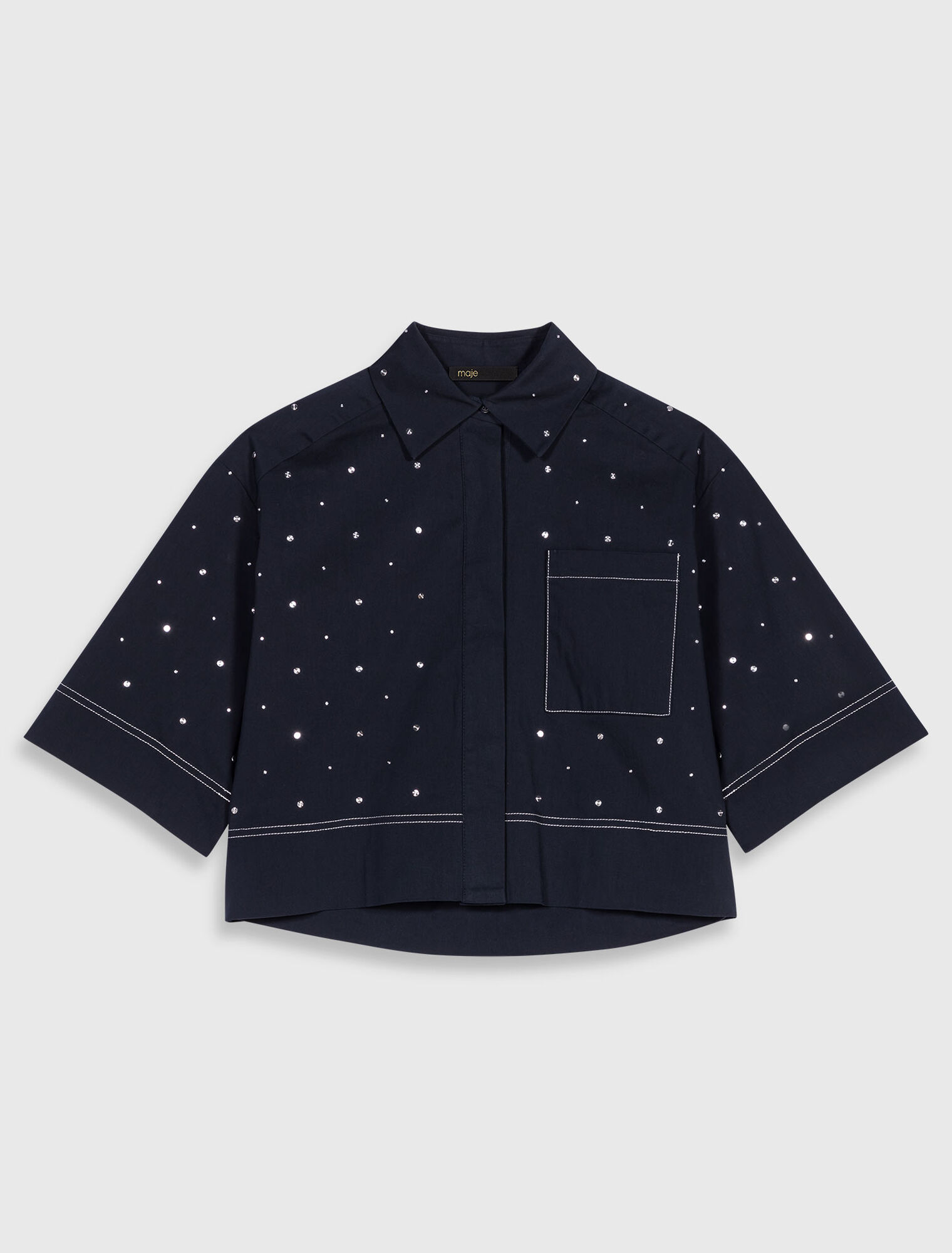 Cropped shirt with studs