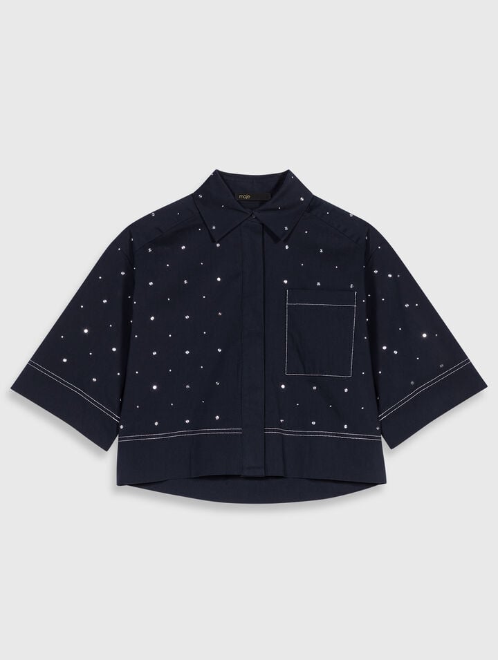 Cropped shirt with studs