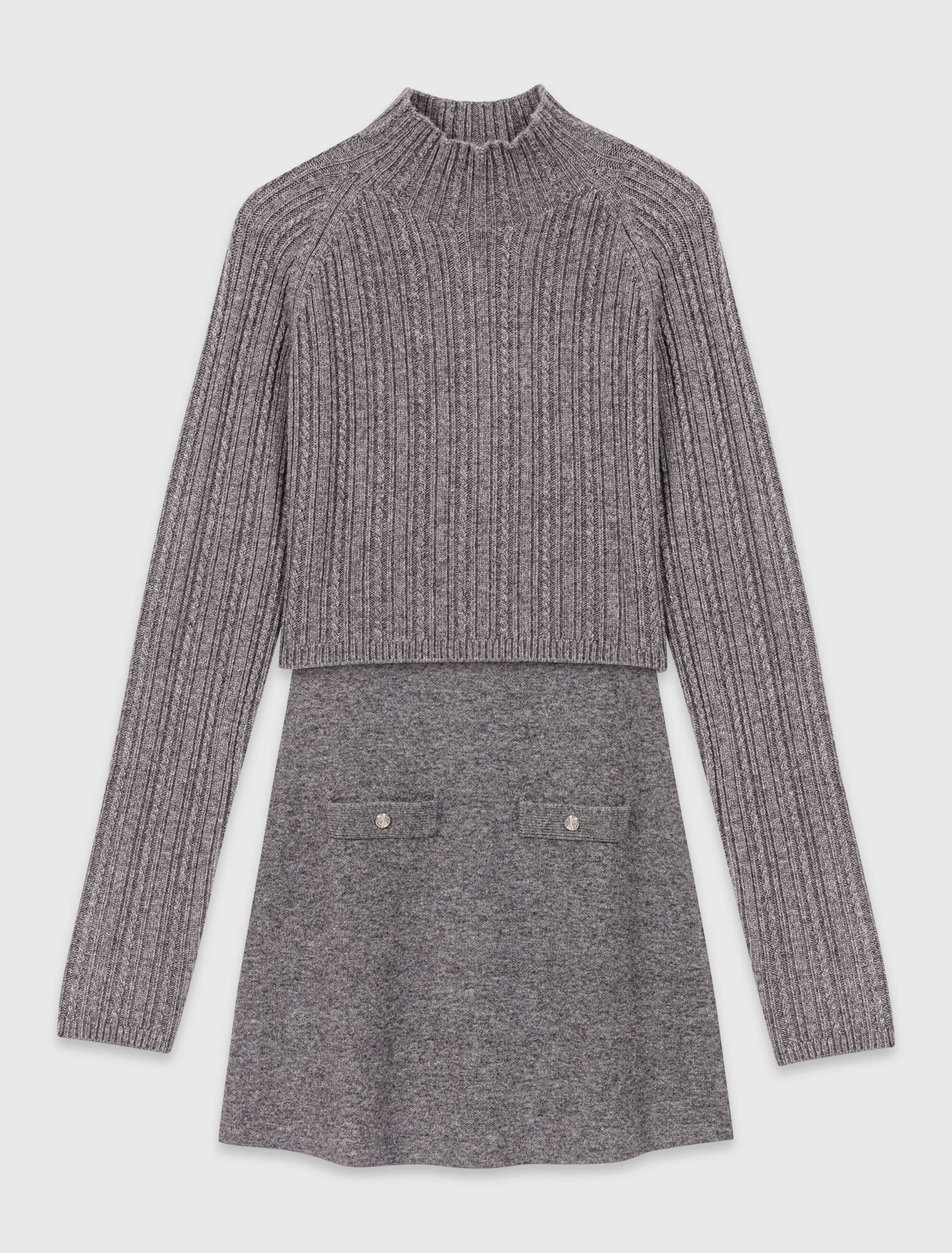 Knit dress with removable jumper
