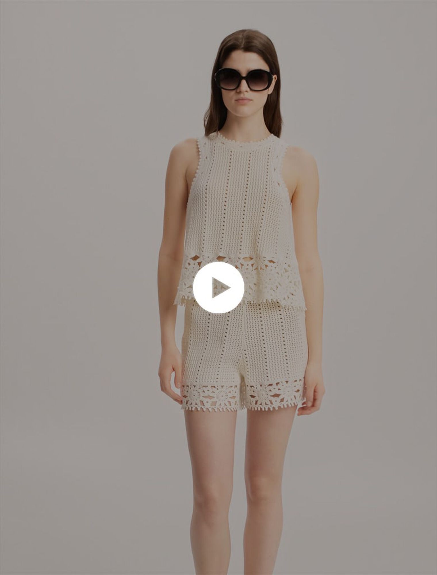 Crochet-knit shorts