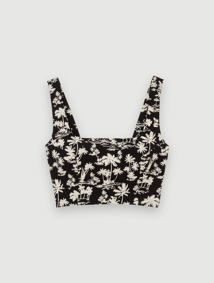 Palm tree print crop top