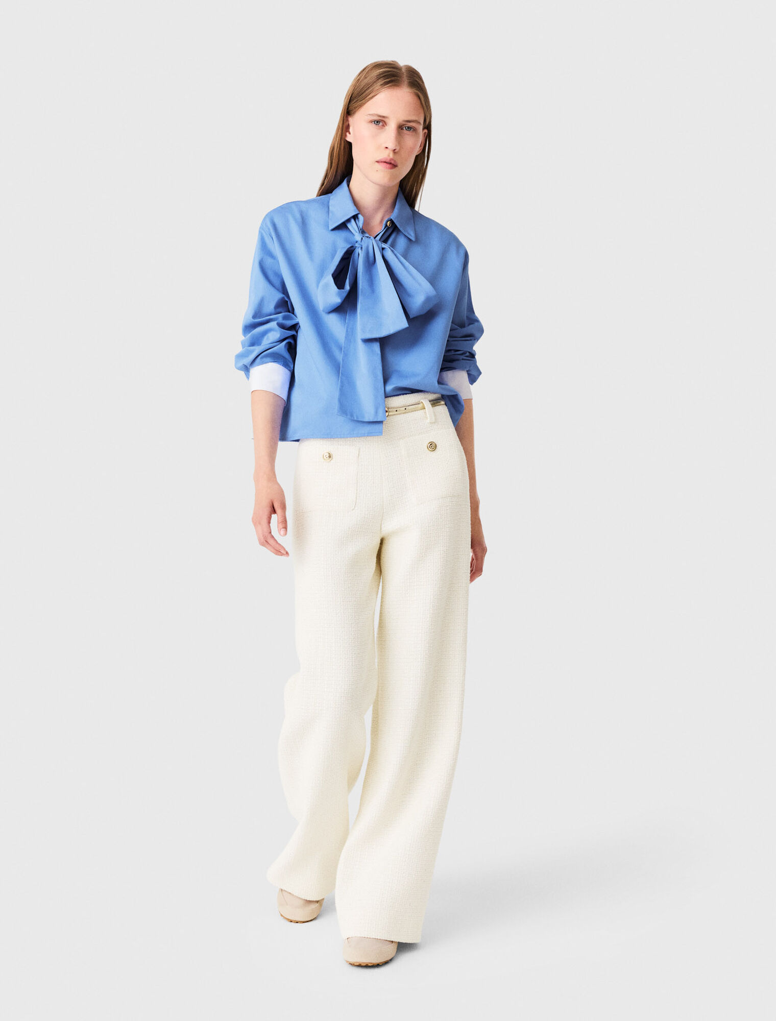 Lurex tweed trousers