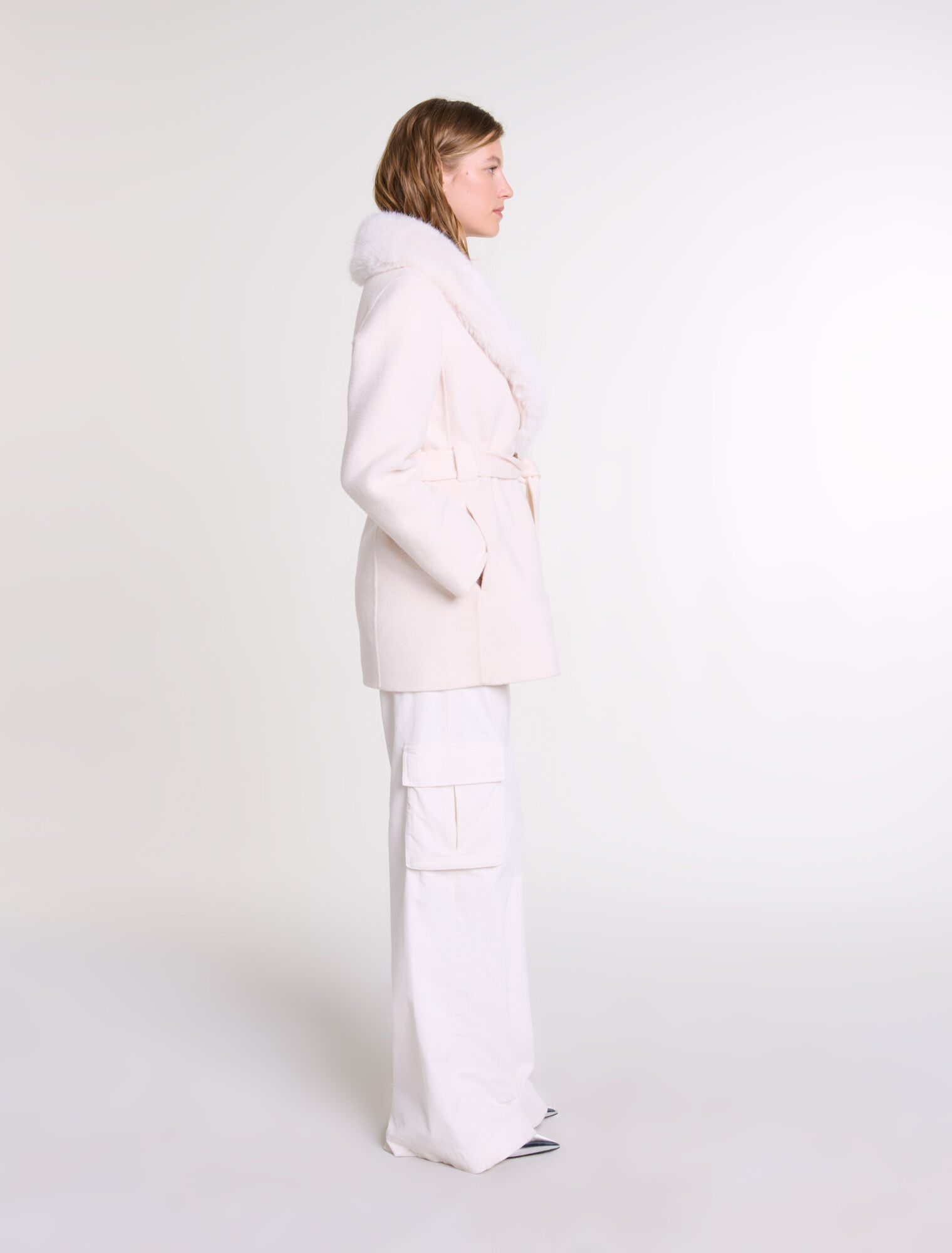 Belted short coat