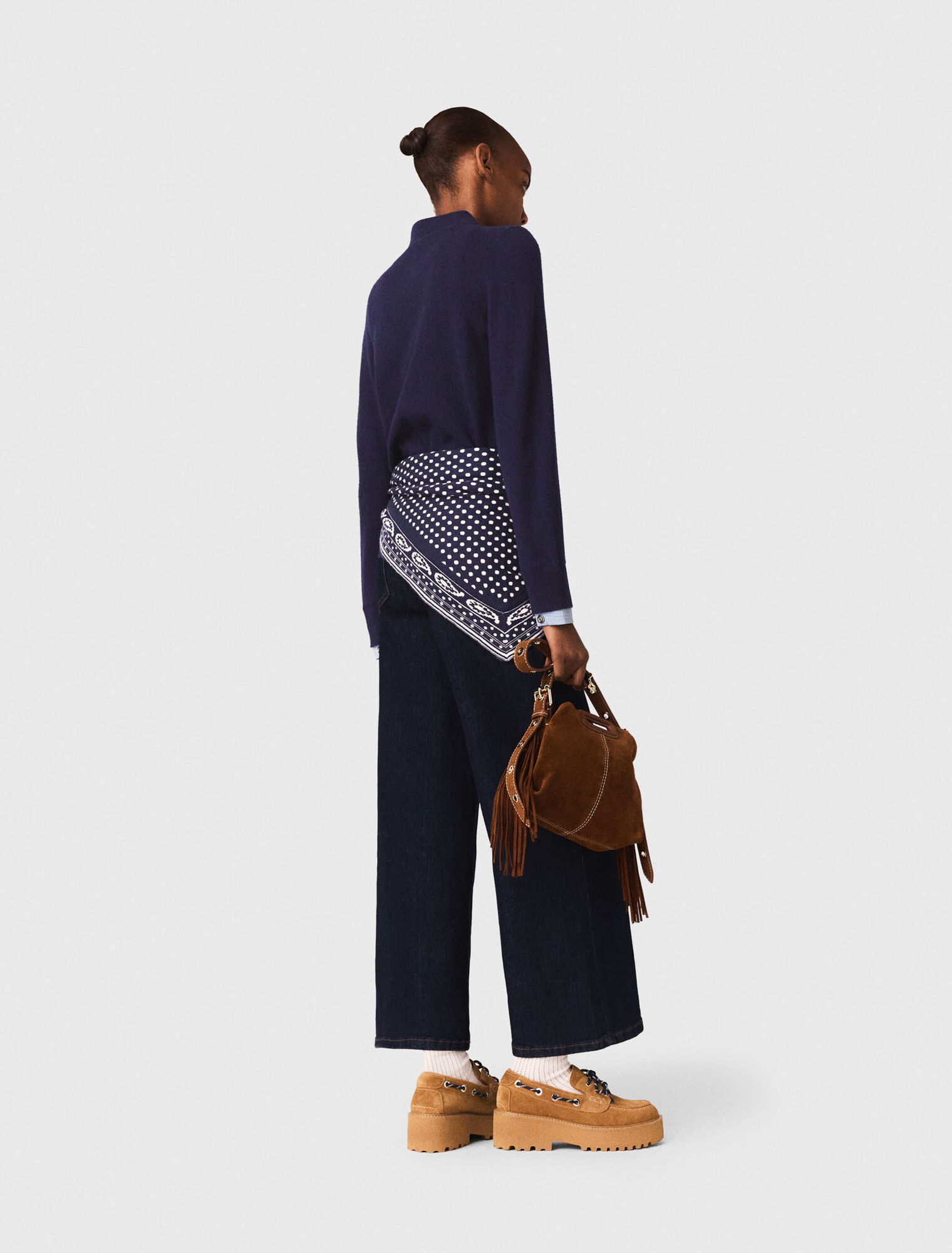 Polo cardigan with removable trims