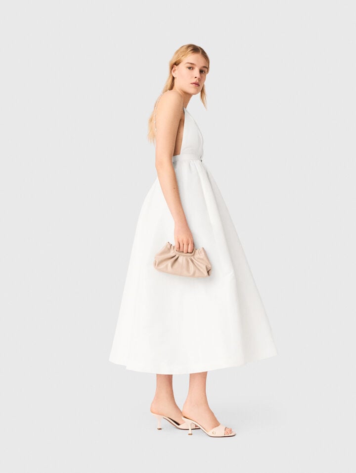 Jewelled taffeta maxi dress