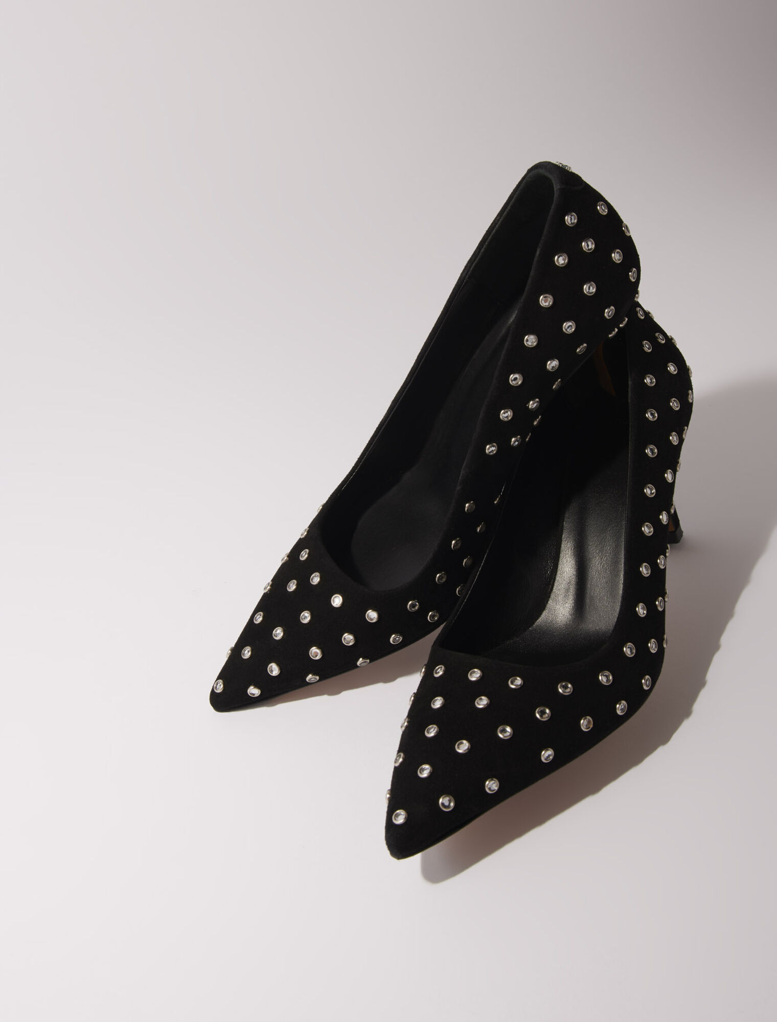 Rhinestone pumps with pointed toes