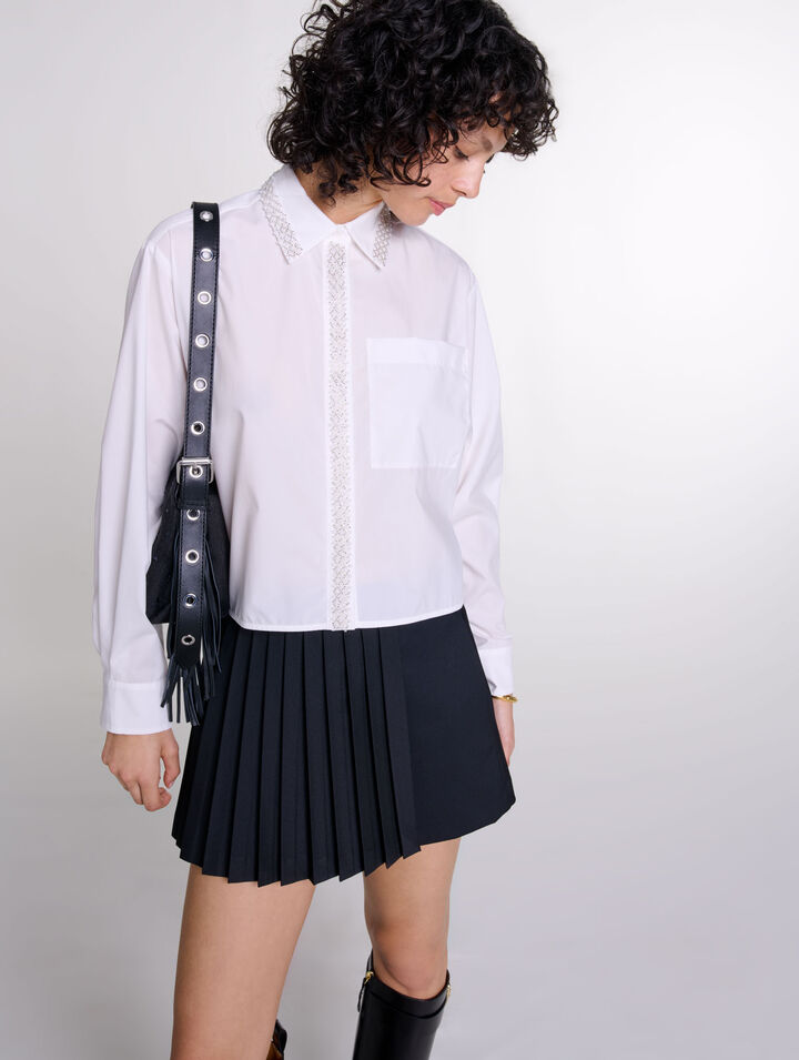 Beaded cropped shirt