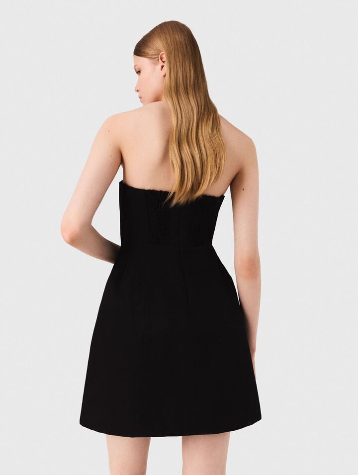 Short strapless linen dress