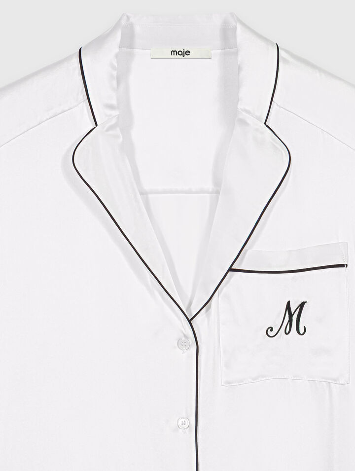 Embroidered silk shirt